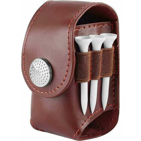 Pochette de balle de Golf en cuir Pu support de sac pochette ceinture poche de rangement avec 3 tees 1 ensemble d'outils de réparation de Divot de Golf
