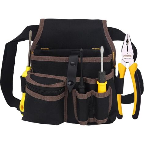 Pochette de ceinture à outils en toile, 7 poches multiples pour clous et marteaux, pochettes à outils de travail avec ceinture, support de marteau, étui de perceuse, pochette à vis pour constr