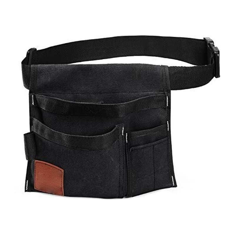 Pochette de ceinture à outils simple face à 6 poches/ceinture utilitaire/tablier de travail pour charpentier et jardinier. Construction en toile