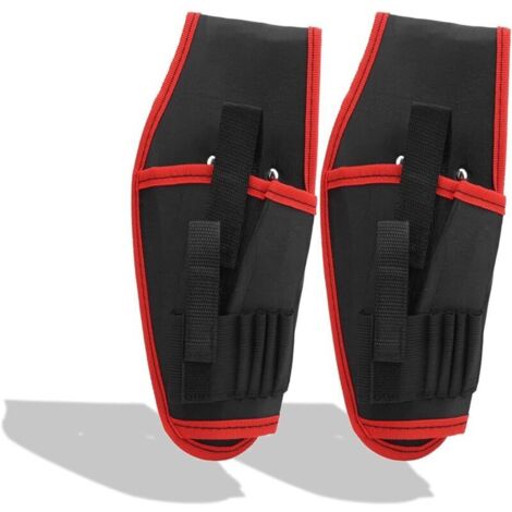 Pochette de ceinture de perceuse électrique 2 pièces, sac multifonctionnel d'outil d'électricien sans fil portatif de ceinture de taille réglable, pour stocker des forets et des attaches