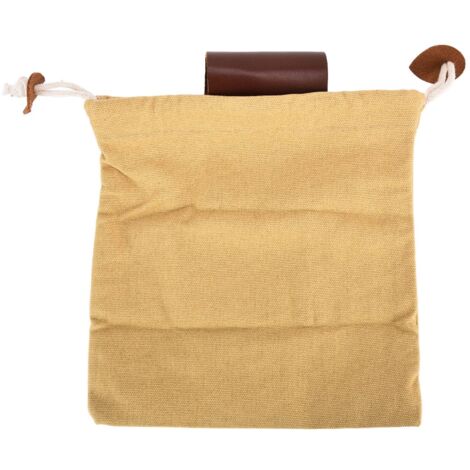Pochette de ceinture en cuir et toile pour cueillette de fruits, sac de récolte pour camping - Khaki