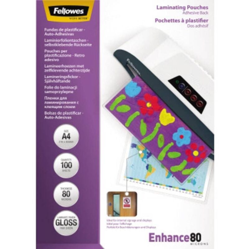 Fellowes - Feuille de plastification din A4 80 micron brillant 100 pc(s)
