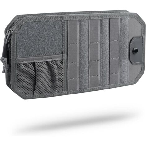 Pochette de Rangement avec Porte-Lunette pour Pare-Soleil de Voiture, Organisateur de Visière Auto, Voiture Accessoires Interieur Poche Tactique pour Permis de Conduire Carte Facture Stylo Clé