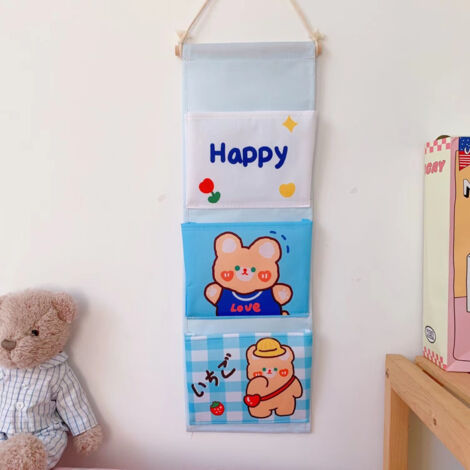 Pochette de Rangement Murale en Tissu pour Chambre, Porte ou Placard - Décoration Maison avec Ourson