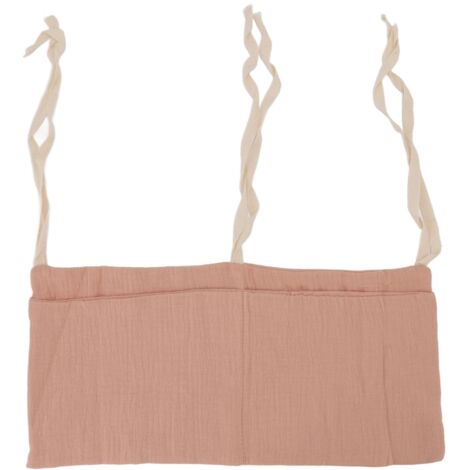Pochette de rangement pour lit bébé, 2 poches, sangle ajustable, sac de rangement rose pour jouets