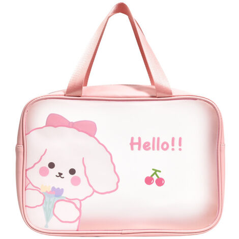 Pochette de toilette PVC transparente imperméable pour chien voyage, dimensions 31x10x20 cm