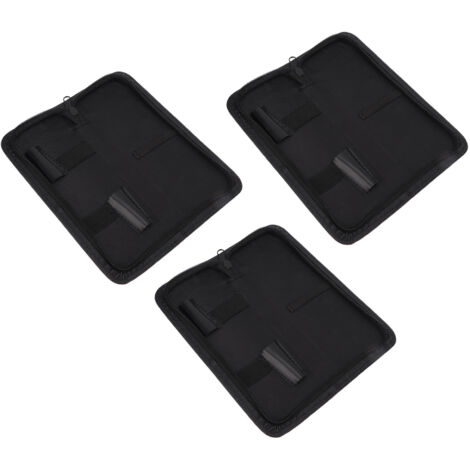 Pochette de Transport pour Ciseaux de Coiffure 3 Pièces Noir Léger Grande Capacité