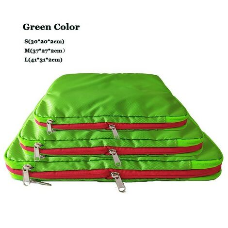 Pochette de voyage amusante à Compression, sac de rangement rapide et pratique, Nylon à Double couche, sacs organisateurs portables, sac multifonction de tri,S--1PC,Green