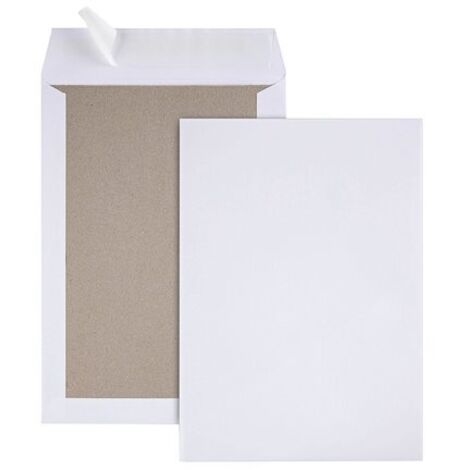 Pochette dos carton kraft blanc 120 g GPV sans fenêtre - Boîte de 25