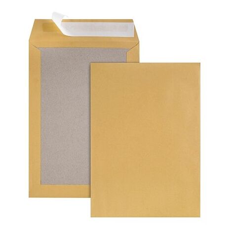 Pochette dos carton kraft brun 120 g GPV 229 x 324 sans fenêtre - Boîte de 100