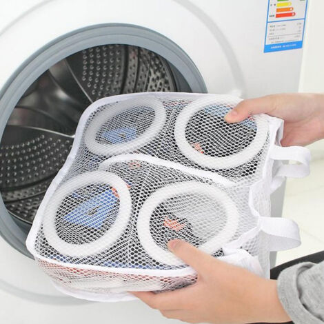 Pochette en filet à mailles, sac à linge, sac de lavage de chaussures, protection de nettoyage de Machine, organisateur