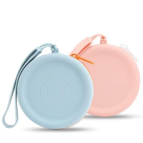 Pochette en silicone - Non spécifié - Lot de 2 - Bleu ciel & Rose clair - Pour chien et chat - Format de poche