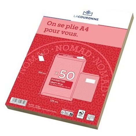 Pochette kraft milleraies brun 229 x 324 mm La Couronne à fenêtre - Boîte de 50