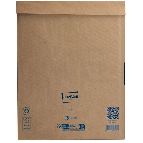 Pochette matelassée bulles Jovimail Plus kraft brun renforcé 350 x 470 - Carton de 50