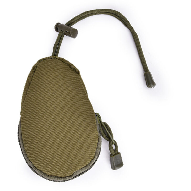 Pochette Molle Militaire Compacte avec Fermeture Éclair, Porte-Clés et Porte-Monnaie pour Camping - Sangle Réglable Vert OD