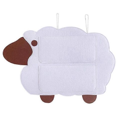 Pochette murale forme mouton pour rangement pinces à cheveux bébé, organisateur accessoires cheveux, sac à bricoles, porte-télécommande, décoration maison.