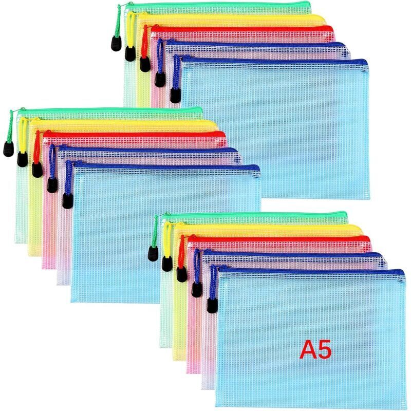 Serbia - Pochette Plastique A5, 15PCS Pochette Zippée, pvc Mesh Zipper Pouch Document Wallet, Ranger Papiers petits Objets des