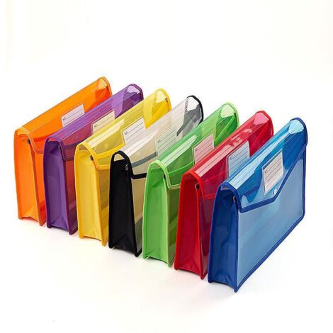 pochette Plastique,7pcs Haute Qualit Impermable Enveloppe Transparente Chemise Bouton Pression Polypropylne Porte-document Extensible A4 Fichier