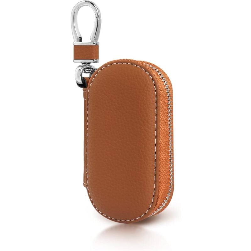 Csparkv - Pochette Porte-Clés, Porte Clef Voiture en pu Cuir Rétro Porte Cle Voiture avec Fermeture éclair, Etuis Porte Clés pour Hommes