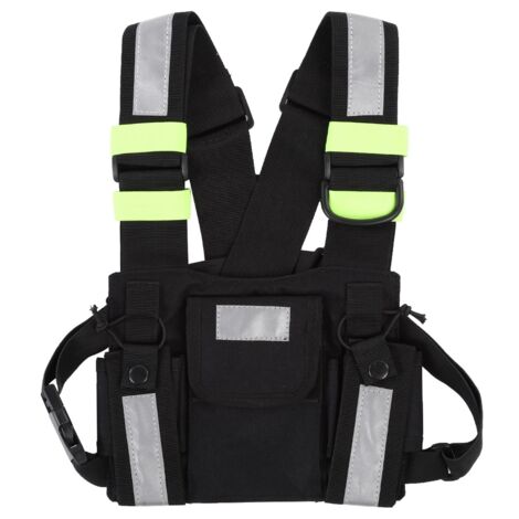 Pochette réfléchissante jaune pour radio TYT, harnais tactique avec poche avant, gilet et sac de poitrine pour talkie-walkie-AquaForge