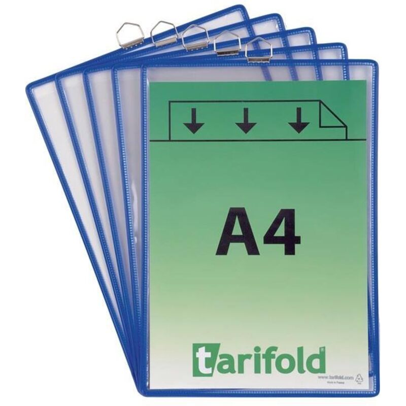 Pochette transparente pvc sans reflets Format A4 bleu