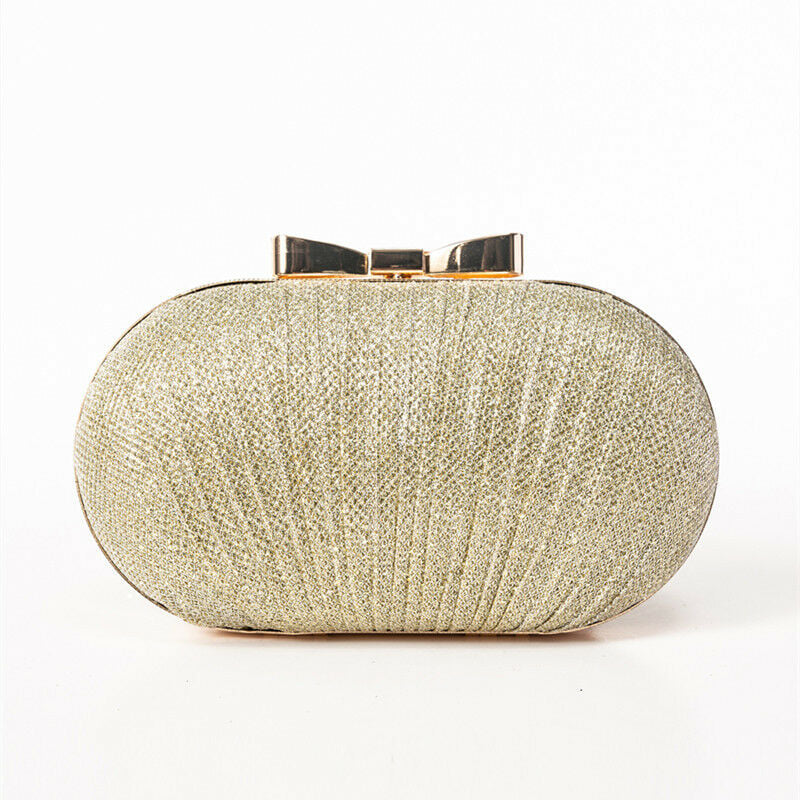 Ensoleille - Pochettes Femme Brillant Mariage Sacs à main de mariée Noeud métallique(or)