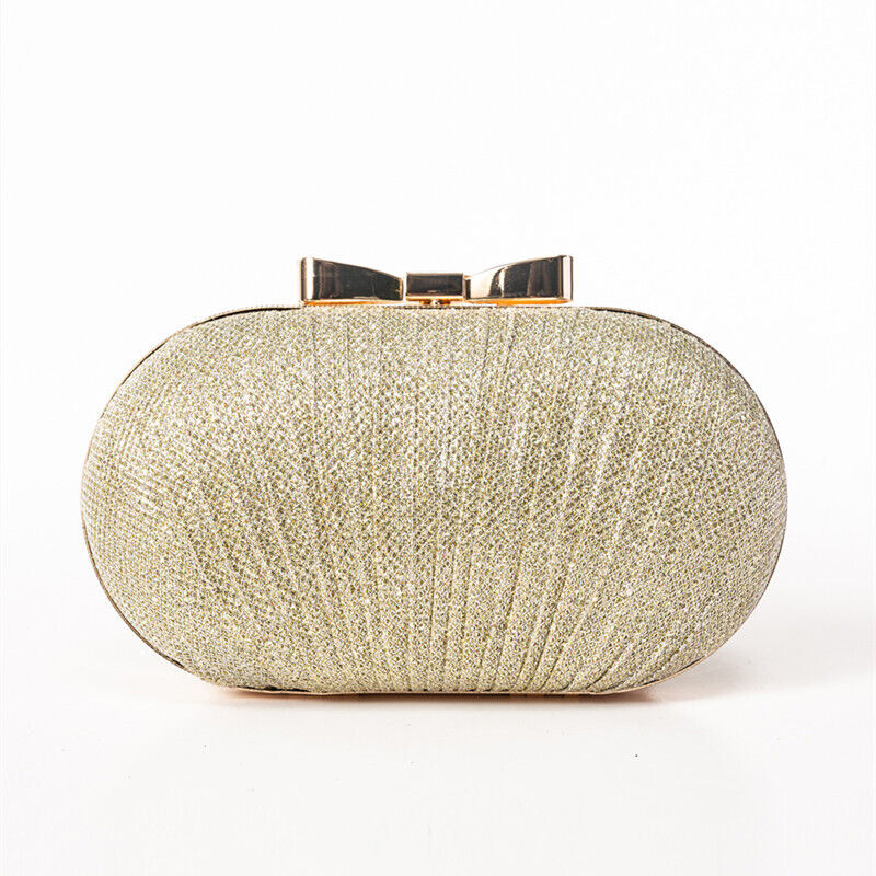 Pochettes Femme Brillant Mariage Sacs à main de mariée Noeud métallique(or)