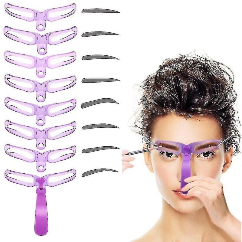 Pochoir à sourcils, kit de tampons à sourcils, kit de pochoirs à sourcils pour débutants