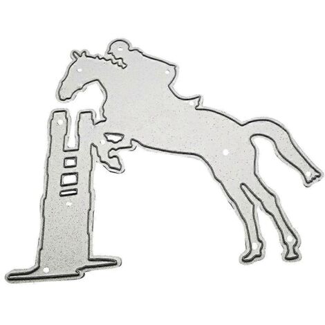 Pochoir de découpe en métal à motif cheval pour scrapbooking, cartes et décoration en relief