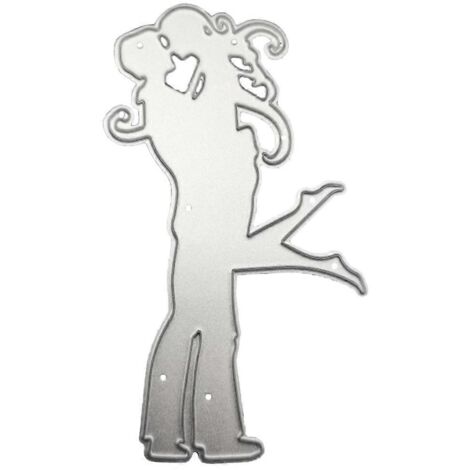 Pochoir de découpe en métal « Couple enlacé » pour loisirs créatifs, acier au carbone, motif gaufré.