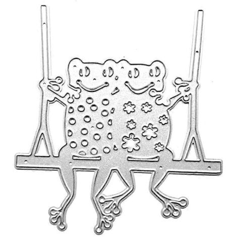 Pochoir de découpe en métal en forme de grenouille à bascule pour scrapbooking, gaufrage de cartes et album photo DIY