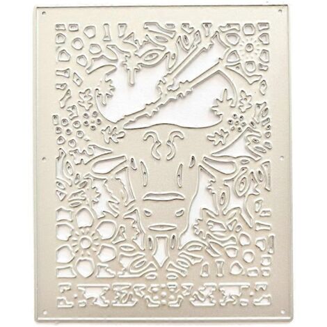 Pochoir de découpe en métal en forme de tête de vache pour la création de cartes et le scrapbooking.