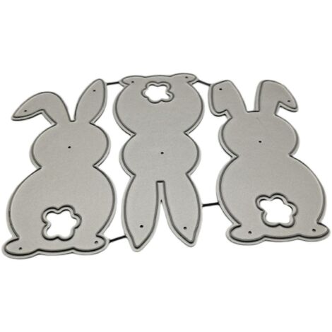 Pochoir de découpe en métal Lapin de Pâques pour scrapbooking, cartes et autres projets artistiques.