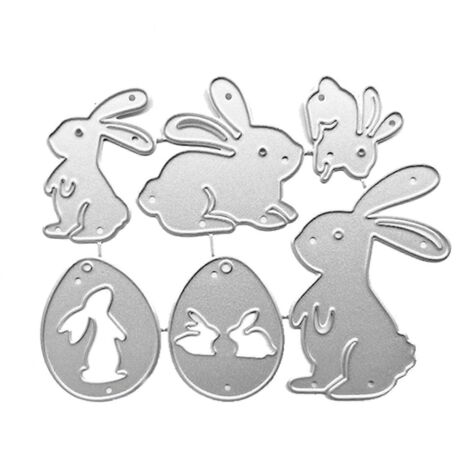 Pochoir de découpe en métal lapin pour scrapbooking, cartes et loisirs créatifs (gaufrage, décoration).