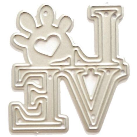 Pochoir de découpe en métal « Love » pour scrapbooking et découpe de cartes