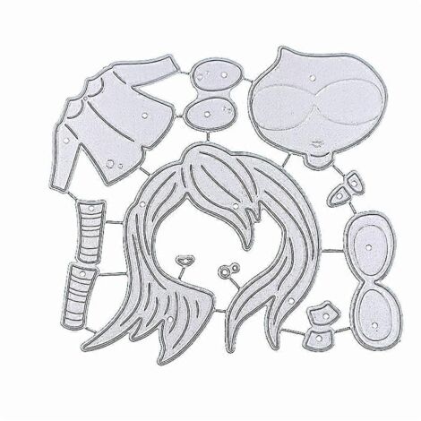 Pochoir de découpe en métal « Petite fille » pour scrapbooking, cartes et loisirs créatifs. Moule à gaufrage pour décoration.