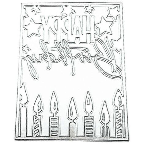 Pochoir de découpe en métal pour bougies d'anniversaire et embossage, dies pour scrapbooking et cartes.