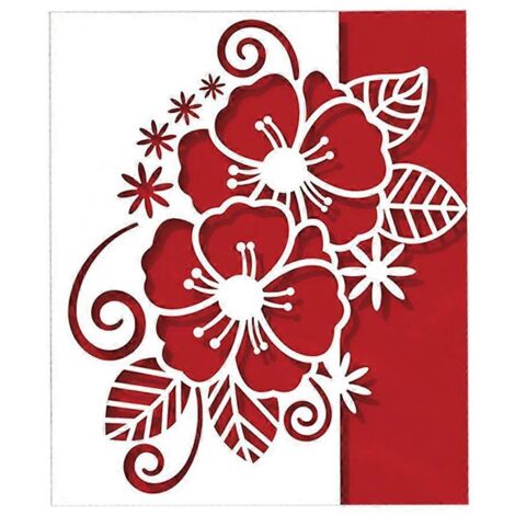 Pochoir de Découpe Métal Fleur de Noël pour DIY Scrapbooking, Template Carte et Embossage Déco Artisanat