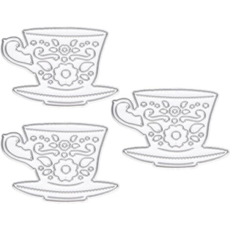 Pochoir de découpe métallique fin et résistant pour tasses à thé - Pratique et durable