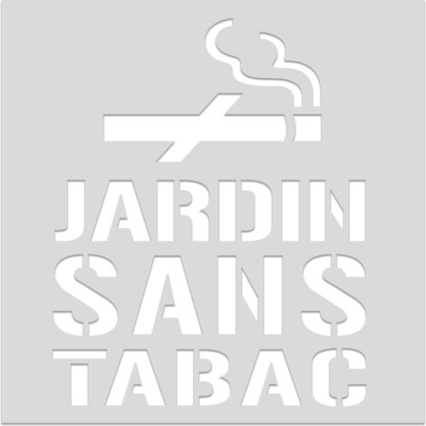 Pochoir de marquage au sol "Jardin sans tabac" – Format 1200x1200 – PVC 5 mm – Décret 2025-582 – usage extérieur