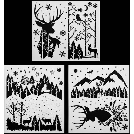 Pochoir de Noël X 3 42 X 37 cm - Feeric lights & christmas