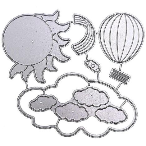 Pochoir Découpe Métal Ballon Montgolfière DIY - Matrice pour Album Scrapbooking, Carte et Embossage - Décoration Créative Artisanat