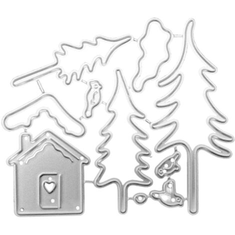 Pochoir Découpe Métal Maison Arbre DIY Album Scrapbooking Carte Empreinte Craft Déco
