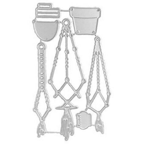 Pochoir Découpe Métal pour Pots de Fleurs Suspendus DIY - Modèle Embossage Album Scrapbooking