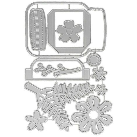 Pochoir DIY Découpe Métal pour Album Scrapbooking Fleur Bouteille