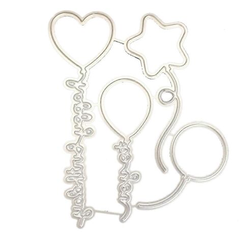 Pochoir en métal découpé ballon alphabet pour décor d'album photo et scrapbooking DIY