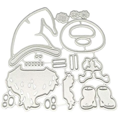 Pochoir en métal Gnome de Noël Père Noël Modèle de scrapbooking DIY