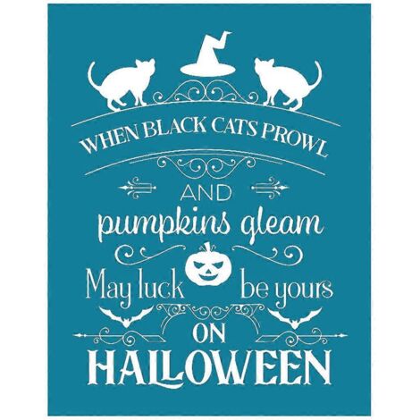 Pochoir en Soie Autocollant Réutilisable Halloween pour Peinture sur Bois, T-Shirt et Textile - DIY Décor