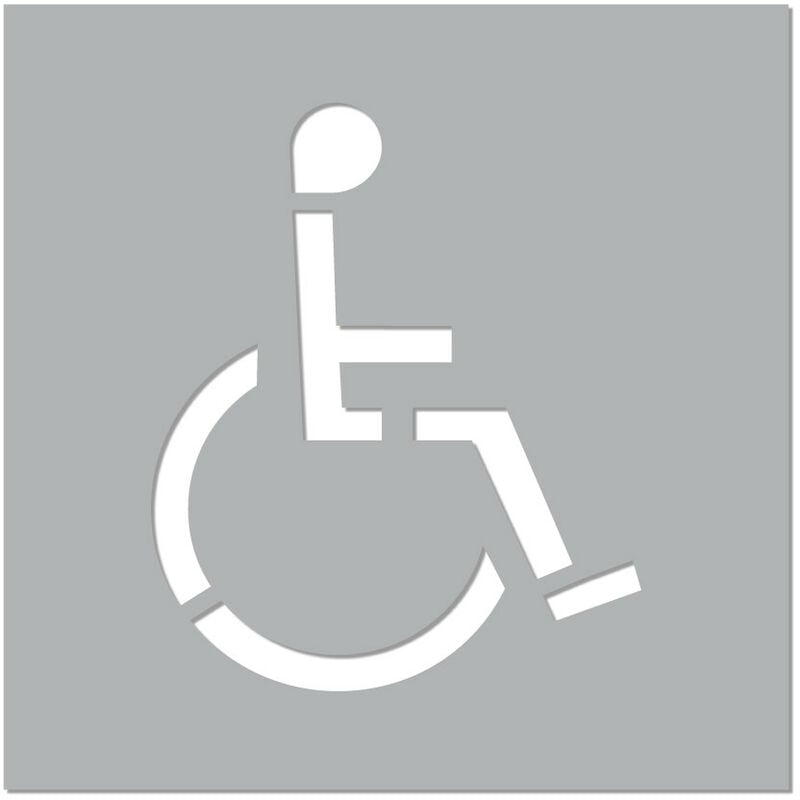 Pochoir Handicapé (W0110). Pochoir de Marquage au Sol Handicapé. Pochoir Stationnement pmr Taille au Choix. pvc. - 400 x 400 mm