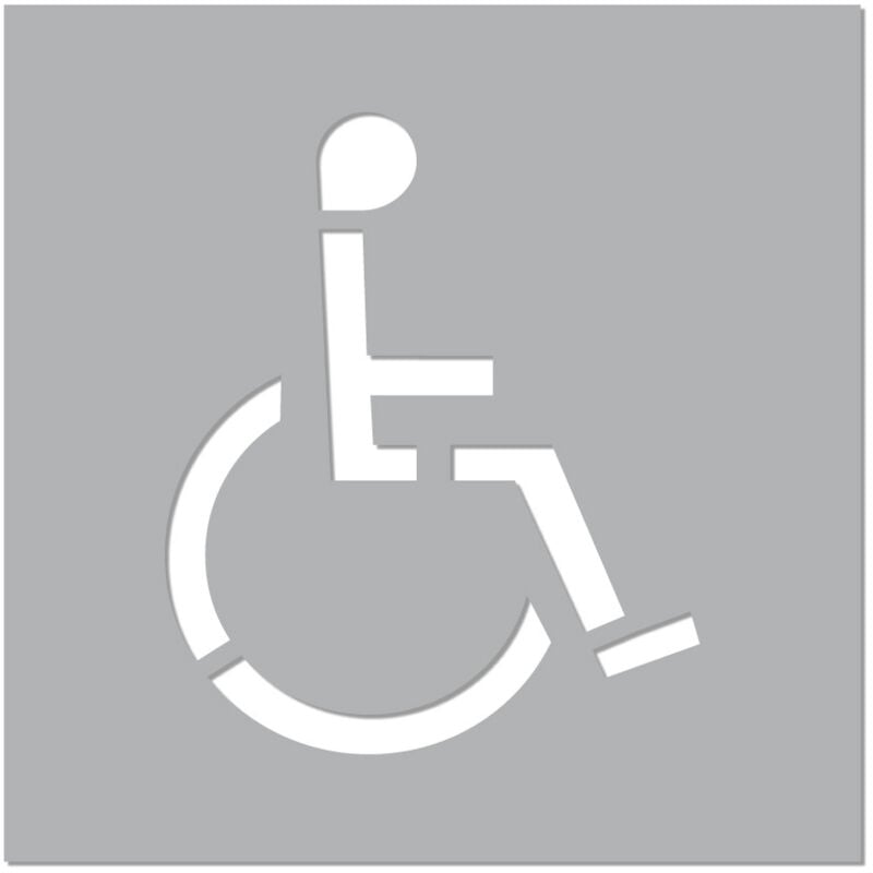 Pochoir Handicapé (W0110). Pochoir de Marquage au Sol Handicapé. Pochoir Stationnement pmr Taille au Choix. pvc. - 700 x 800 mm